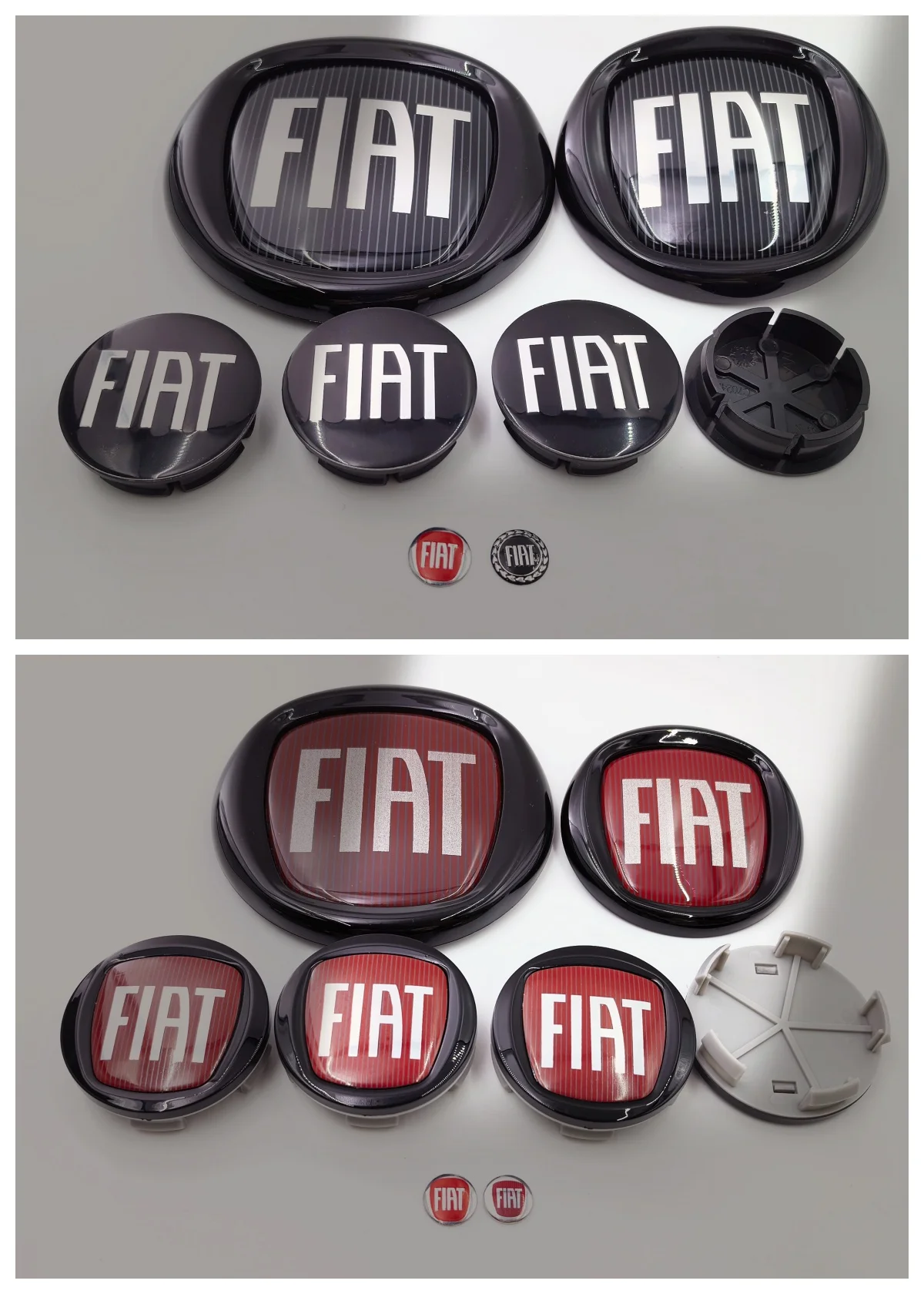8 peças Emblema para Capô Dianteiro e Emblema para Porta-Malas Traseiro para Fiat 500, Logotipo Central de Roda, Calota de Roda, 95mm 120mm 12cm 50mm 56mm 60mm 5cm 6cm