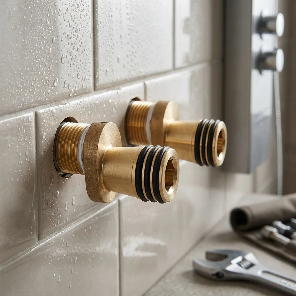 Leak Resistant Bronze Shower Door Clips with Elastic Seal Ring for Bathroom Glass Enclosures 2.3x4.1cm to 2.3x5.5cm