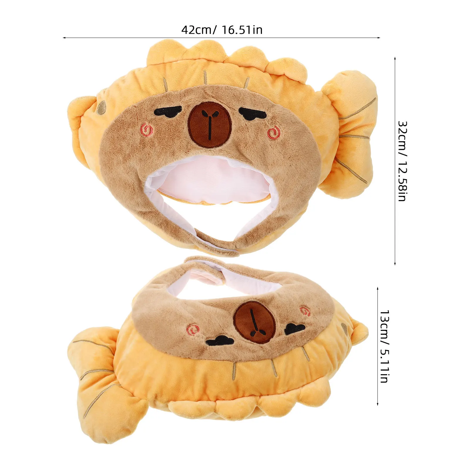 Żółty kapelusz w kształcie ryby Croaker, wzór 3D, rekwizyt do zdjęć na imprezy, cosplay, karnawał, festiwal, kostium, nakrycie głowy dla dorosłych.