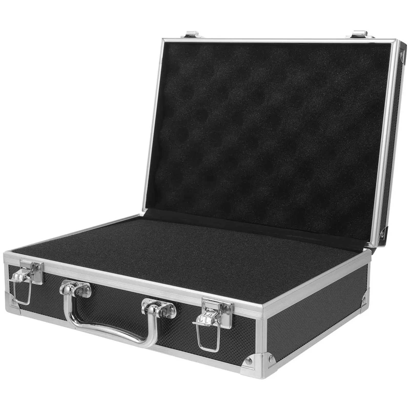 Portable Tool Box Aluminum Case Briefcase for Men Hard Metal Toolbox Sponge Lining Durable Storage Container Office Solution
