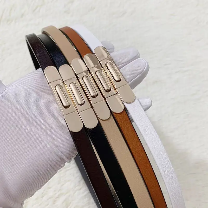 Cinturones, vestidos, suéteres, trajes y camisas de moda para mujer con cinturones finos, cinturones pequeños decorativos y versátiles.