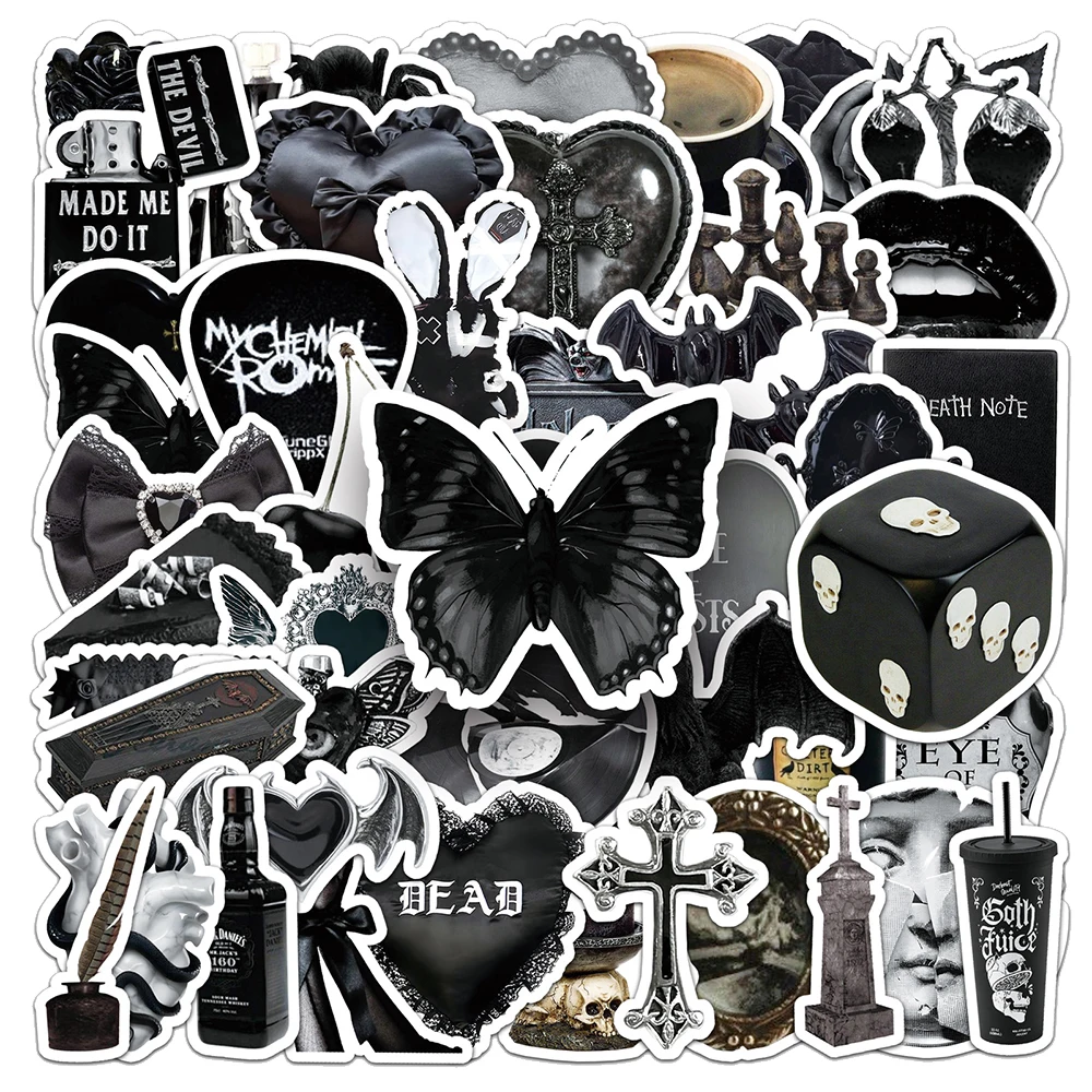 10/30/50 قطعة كول الظلام القوطية الإرهاب الجمجمة ملصقات الشارات مقاوم للماء Skateboard بها بنفسك سكيت الكمبيوتر المحمول الهاتف حقيبة السيارة الكتابة على الجدران ملصق #1
