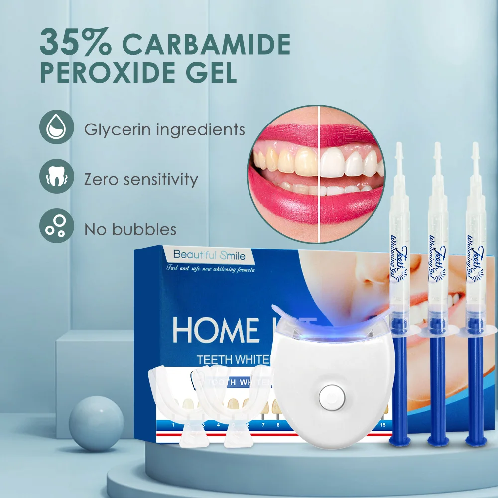 

Classical Tooth Whitener Home Smart Cold Blue light LED Device Oral Whitening Bleaching Gel System Teeth Whitening Kit