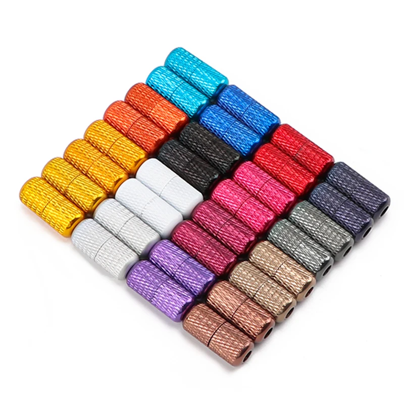 1 para kapsułki aluminiowe blokada sznurowadła trampki klamra metalowa sznurowadła bez wiązania kolorowe zestawy klamer z zamkiem akcesoria do sznurowadeł