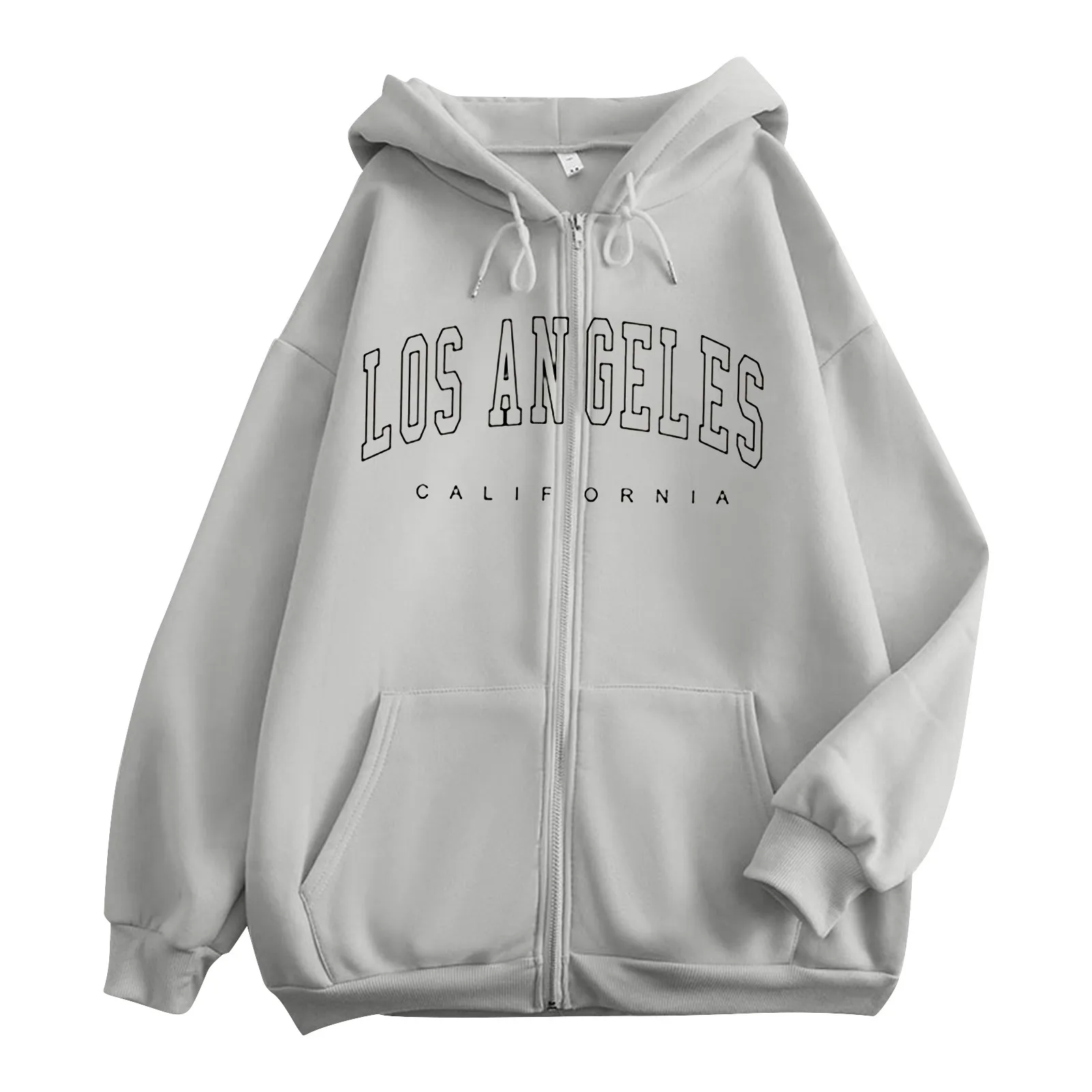 

Y2k Zip Up Solid Hoodies Long Sleeve Letter Graphic Hoodies Pockets Drawstring Oversized Sweatshirt Jackets Sudaderas De Mujeres