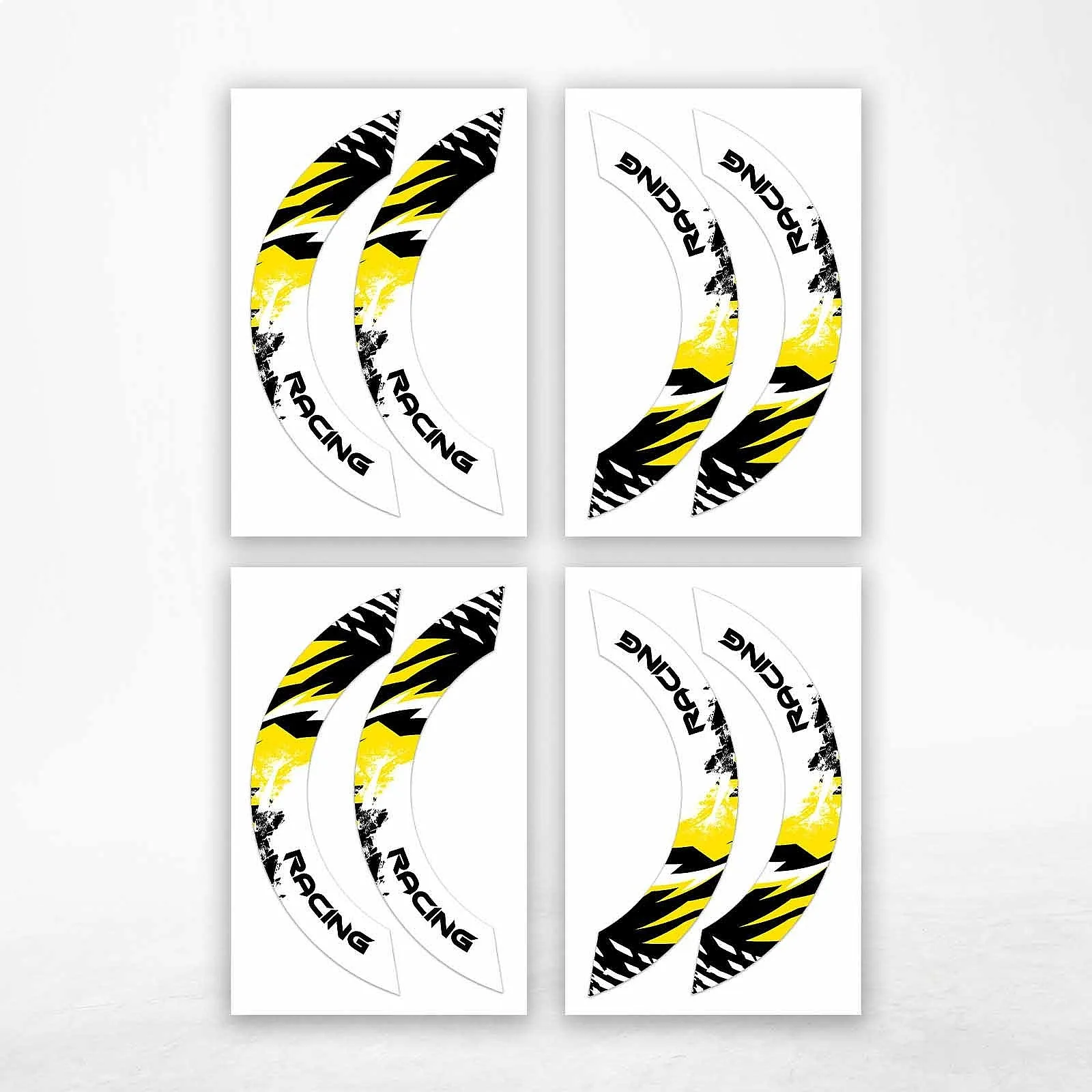 S05W Yellow 2-Piece Rim Wheel Stickers For YZF-R1S 16-18 Motorcycle Decals