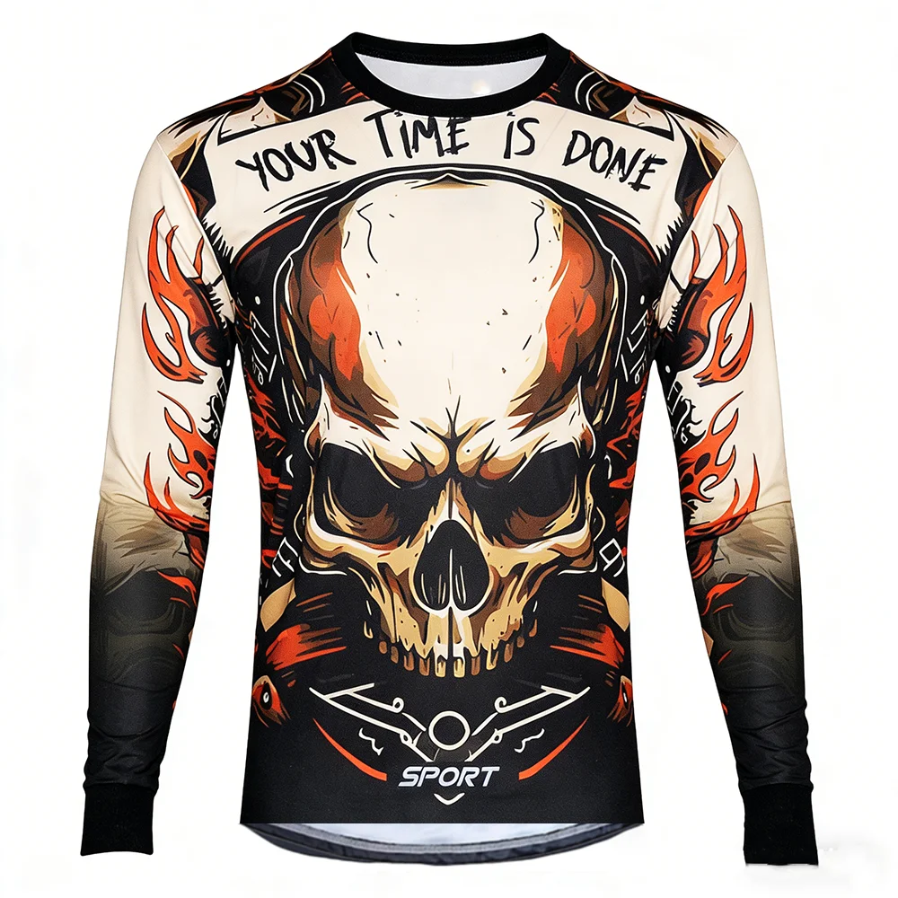 Kinder-T-Shirt, Damen-T-Shirt, Jungen-Oberteil, Erwachsene, Kinder, Eltern-Kind-Set, schnelltrocknend, Herren-Langarm-T-Shirt, Dinosaurier-Motiv, MTB, BMX, Radfahren. – Detail 10