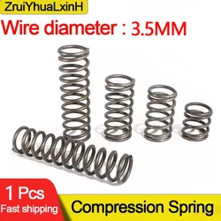 65MN Strong Spring Steel Pressure Compression Spring Shock Absorption Return Spring, Diameter 3.5 mm, Od:18-45 mm, L:20-100mm