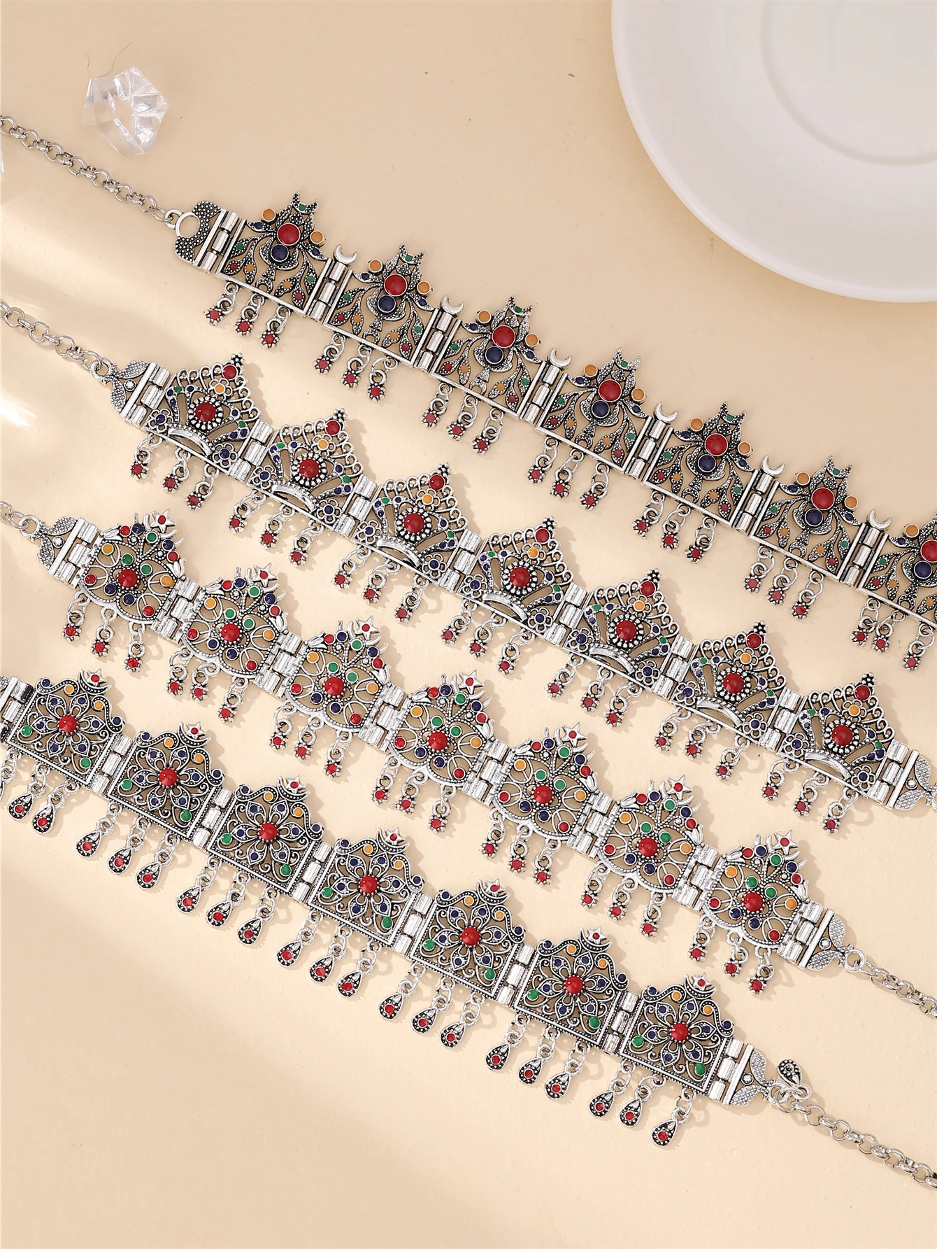 1Pc Silver Bohemian Women Head Chain Adjustable Size Bride Wedding Headpiece Holiday Evening Women Headwear