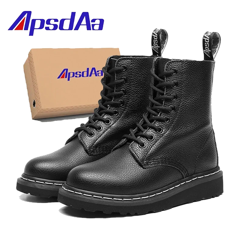 

High-quality Men Boots Casual Shoes Classics Ankle Boots soft litchi stria Leather Slip on Office Ventilate Motorcycle Boots