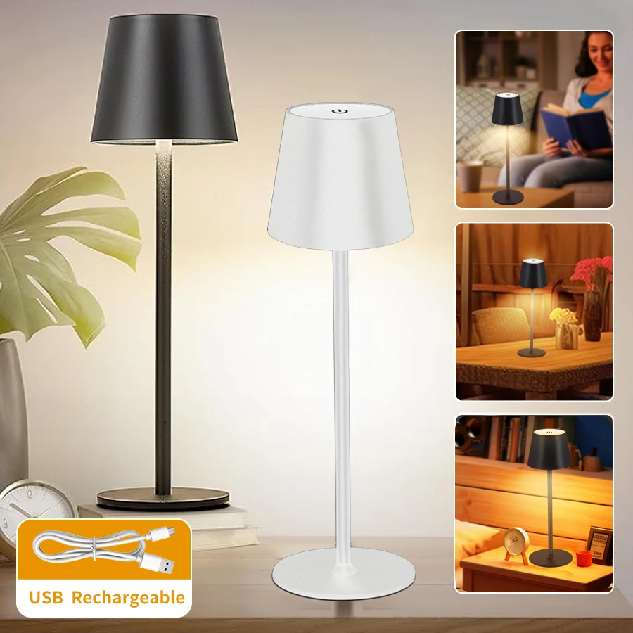 

LED Night Light Touch Sensor Desktop Table Night Lamp Rechargeable Reading Lamp Bedside Restaurant Hotel Bar Bedroom Decoration