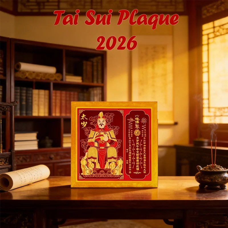 2026 Tai Sui Plakette Feng Shui Dekoration - Glücksbringer für Wohlstand & Reichtum, Sammlerfigur für Zuhause & Büro-Schreibtisch