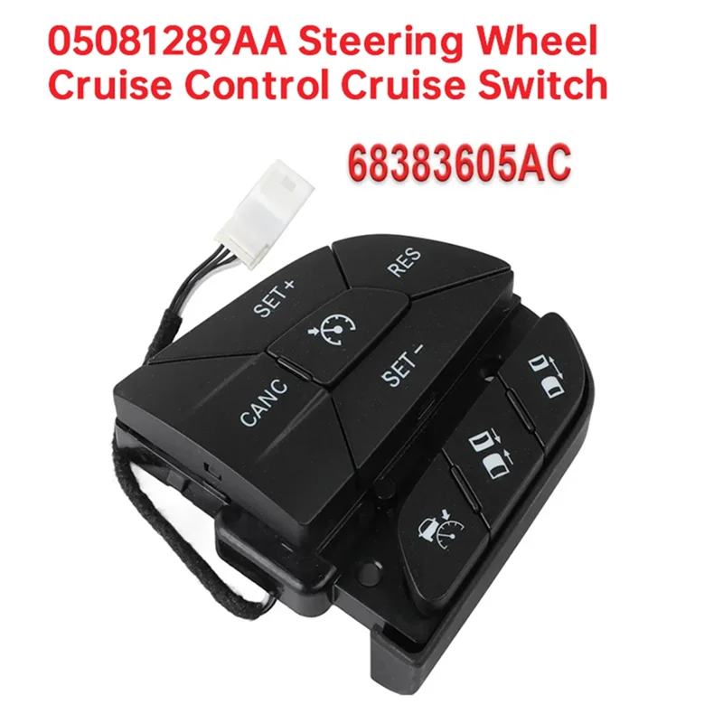 

05081289AA Car Steering Wheel Cruise Control Cruise Switch Button For Jeep Cherokee 2016-2019 Dodge Charger Challenger
