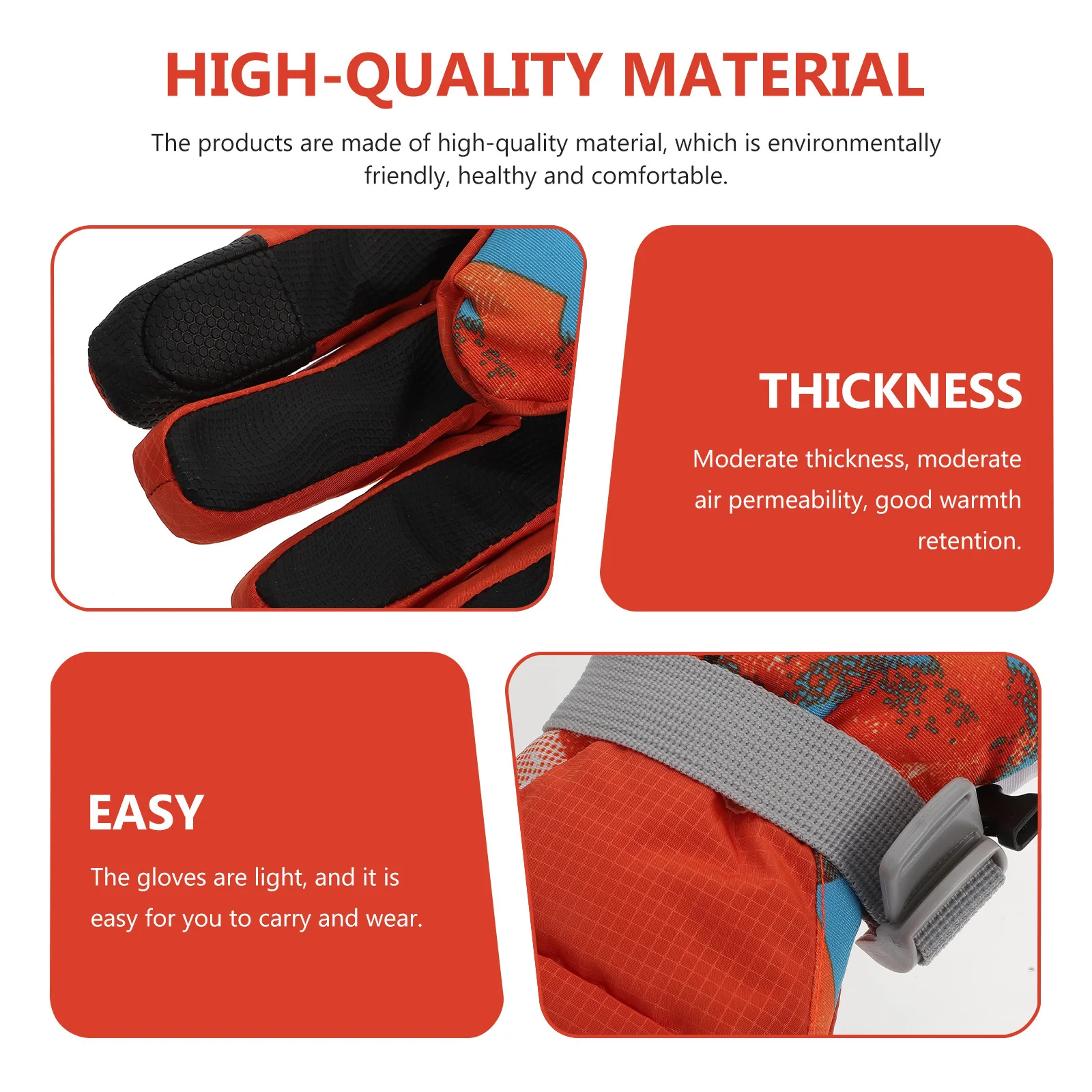 

1Pair Winter Gloves Skiing Windproof Waterproof Warm Thickened Full Finger Adjustable Cuff Outdoor Camping Hiking Driving Gloves