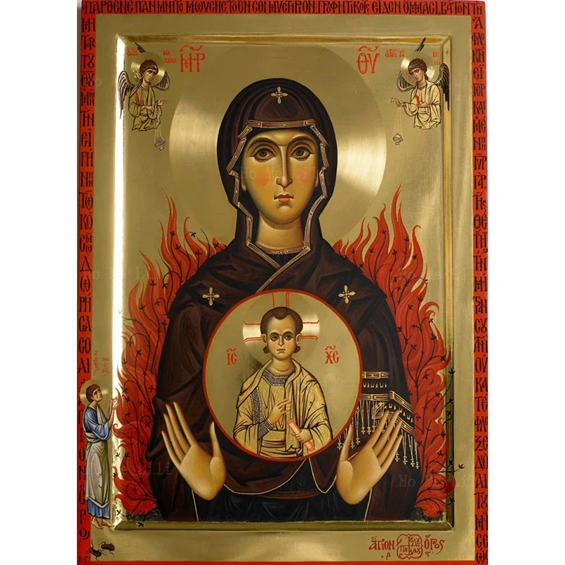 The Theotokos Of The Unburnt Bush Holy Mother The Virgin And Child Canvas Wall Art By Ho Me Lili For Livingroom Decor