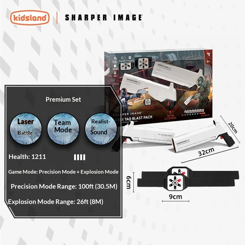 ชุดปืนเลเซอร์แท็ก Original Sharper Image ของเล่นปืนยิงเลเซอร์สำหรับเด็กผู้ชาย ของเล่นปืนไฟฟ้าแบบเสียงและแสง ของเล่นกลางแจ้ง ของขวัญวันเกิด