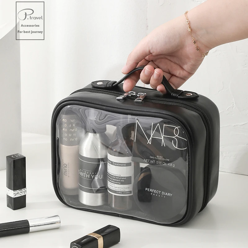 Wasserdichte Make-up-Tasche Frauen reisen Kosmetik große Kapazität Toiletten artikel Fälle transparente Wasch beutel tragbare Make-up Aufbewahrung sbox