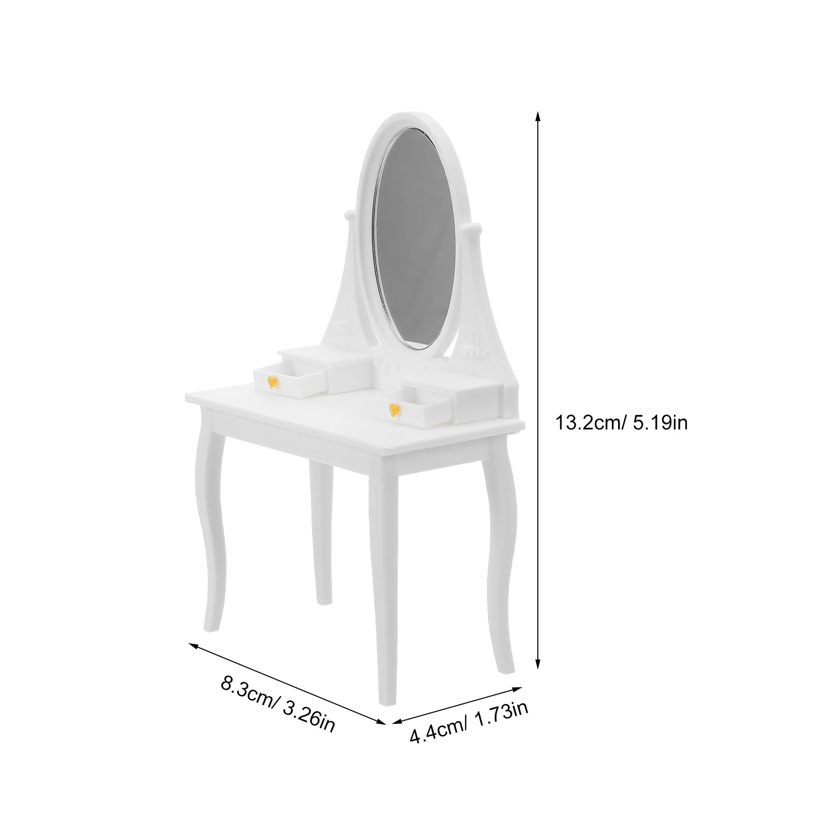 Mini-Kommode mit Spiegel: Realistischer Miniatur-Puppenhaus-Schminktisch im Vintage-Stil, Schlafzimmermöbel für Kinder, Spielset, Puppenhaus