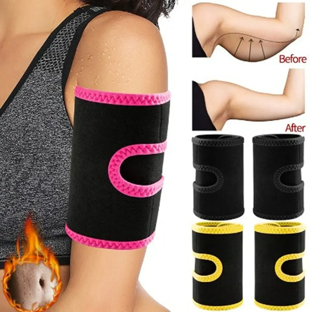 Sports Protective Fitness Armguard Body Shaper Spandex Arm Slimmer Yellow/Black/Rose Red Sports Equipment Sauna Sweat Bands