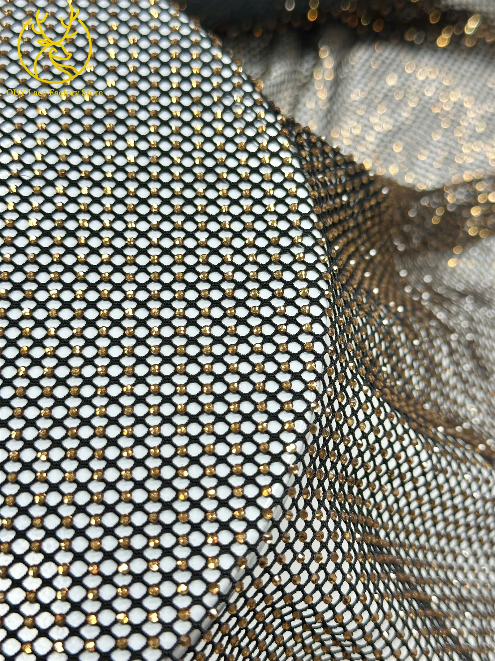 Modischer Österreichischer Diamant-Spitzenstoff 2026 Hochwertiger Kristall-Verzierter Stoff für Afrikanische Abendkleider Nähstoff – Detail 25