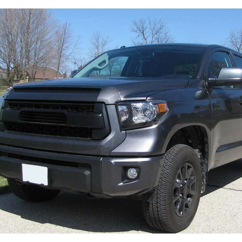 تنطبق على المصباح الأمامي للسيارة Toyota Tundra Pickup 2014 2018 LED المصابيح الأمامية مصابيح الرأس السوداء #5