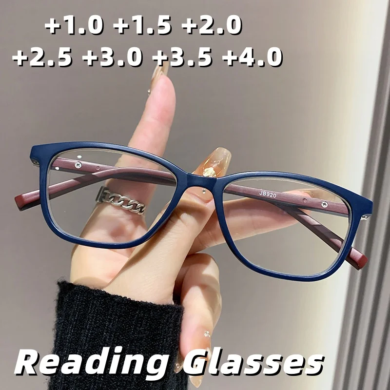 

New Square-framed Anti-Blue Light Presbyopia Glasses Unisex Fashionable High Definition Ultra-Light Reading Eyewear