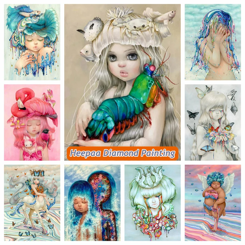 

Cartoon Fantasy Colorful Animal Girl 5D DIY Diamond Painting Embroidery Cross Stitch Mosaic Handicraft Home Decor Gift