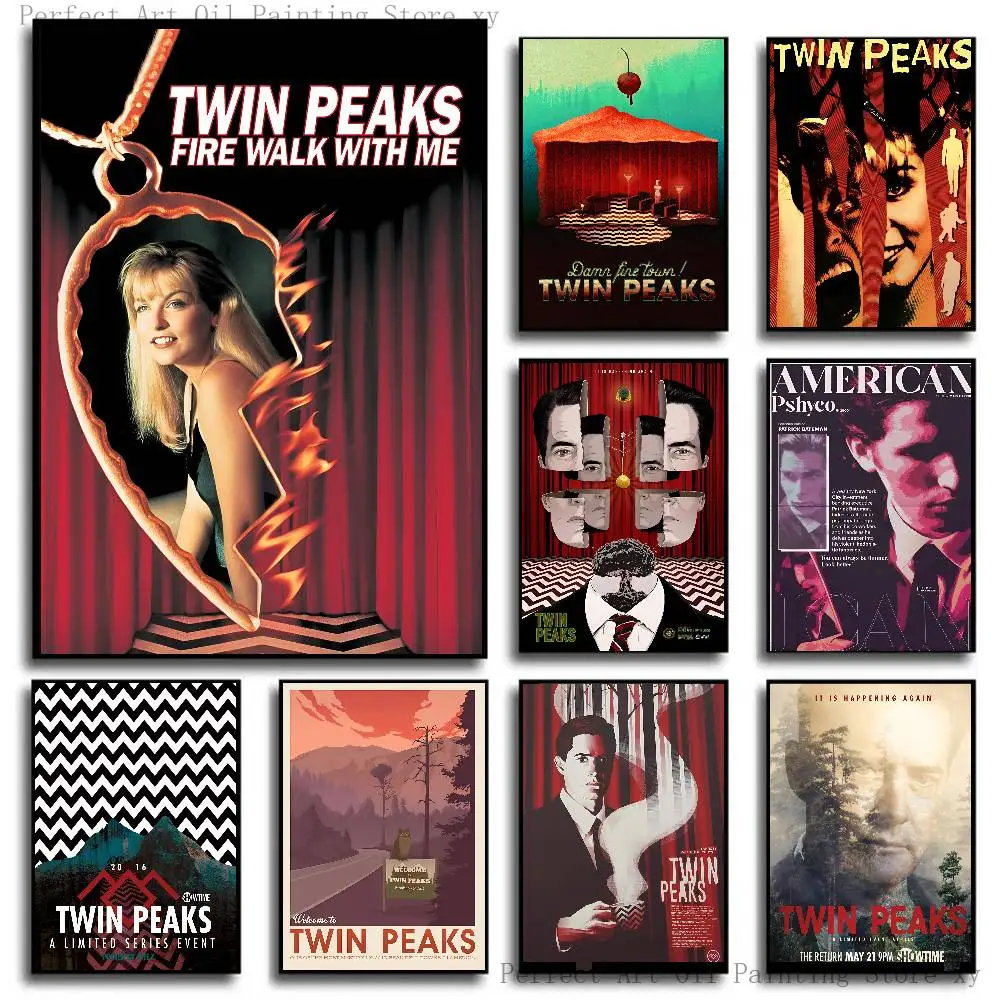 Twin Peaks TV Series Poster Self-adhesive Art Room Entrance Restaurant Wall Decor Art Painting