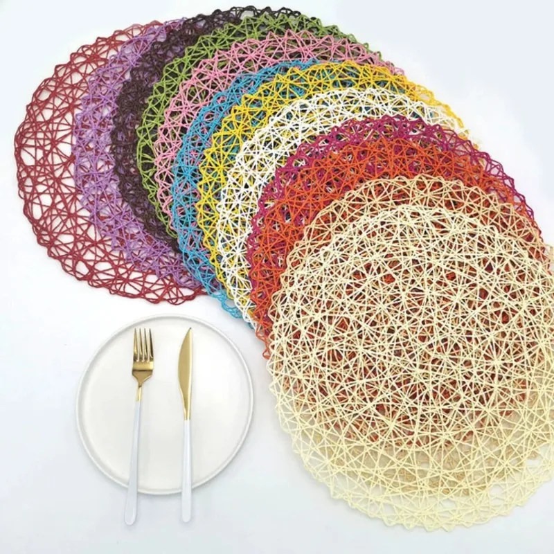 Bestselling Decorative Table Mat Hand Woven Coaster Bowl Pad Heat Insulation Round Paper Rope Random Braided Ornamental Placemat