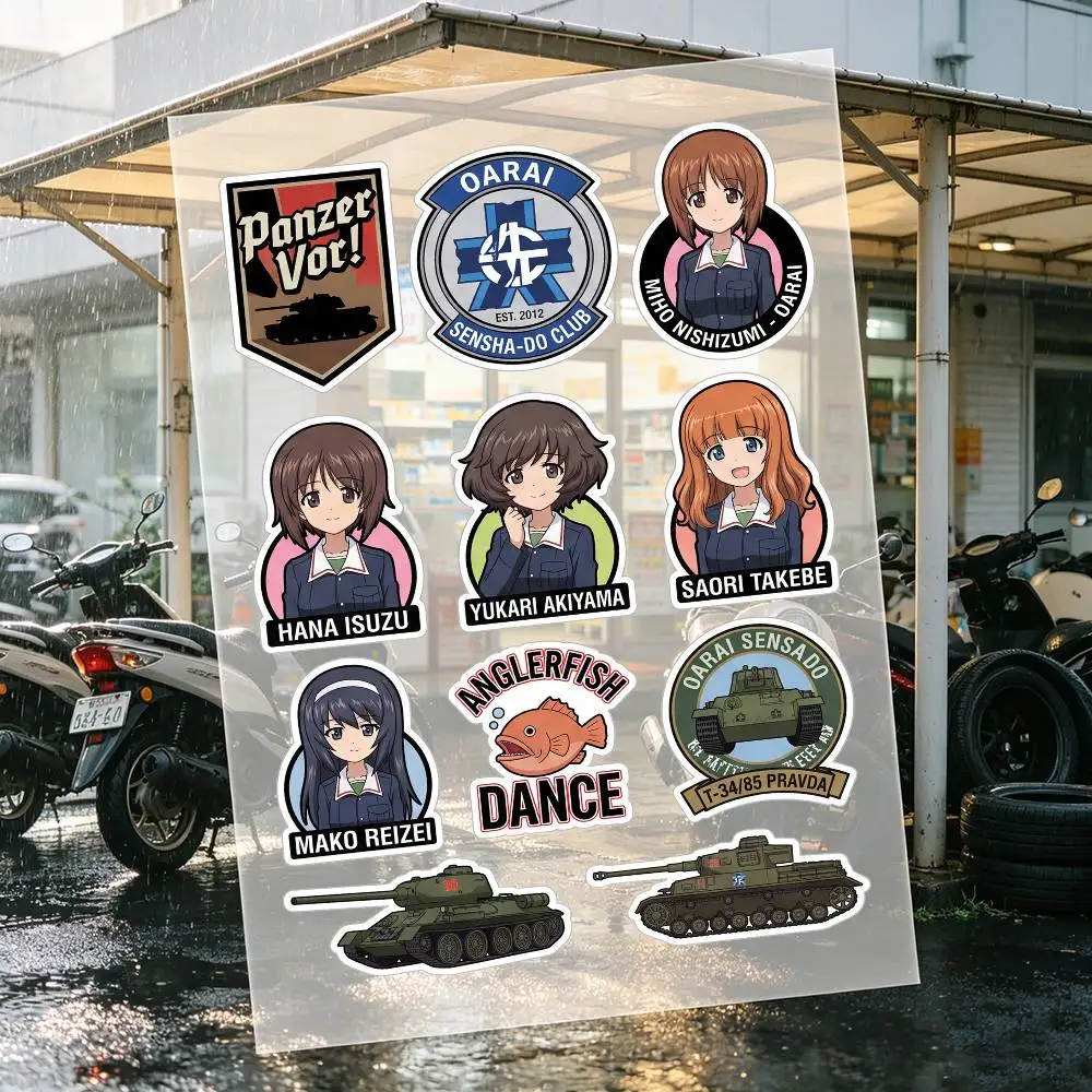 Anime Girls Und Panzer Motorcycle Stickers Car Body Vinyl Stickers Laptop Wall Decals Car Modification Accessories view 6
