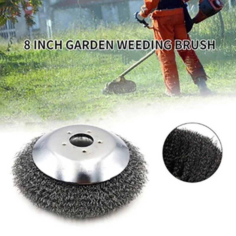 Y50A 2pcs 3.5X15cm Trimmer Head Thin Steel Wire Brush Weeding Plate for Lawn Mower Garden Weed Brush Cutter Tools, Steel Wire