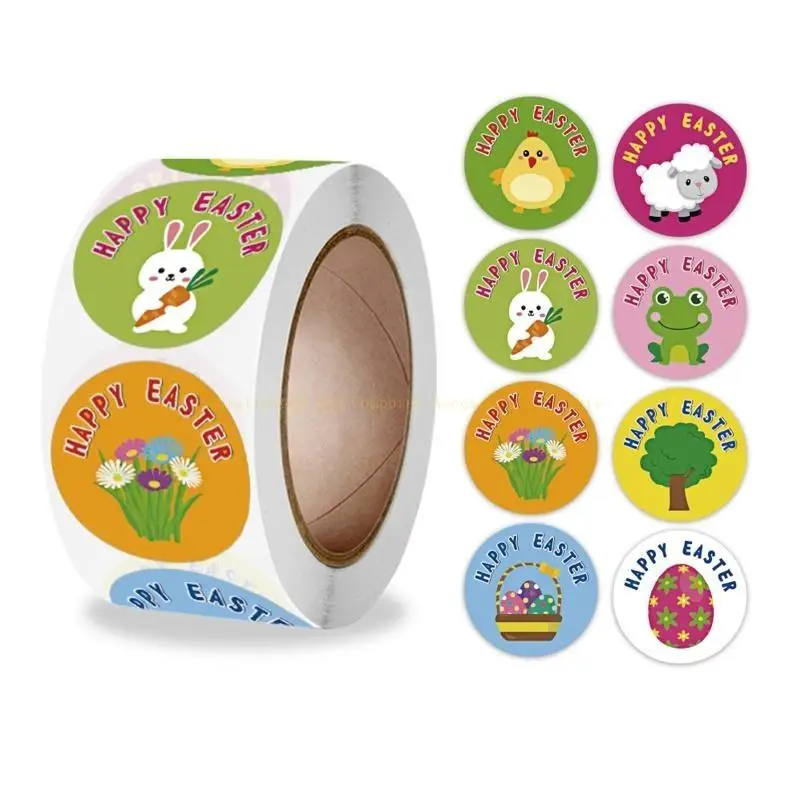500Pack Labels Easter Bunny Egg Stickers for Art DIY Craft Journal Clothes