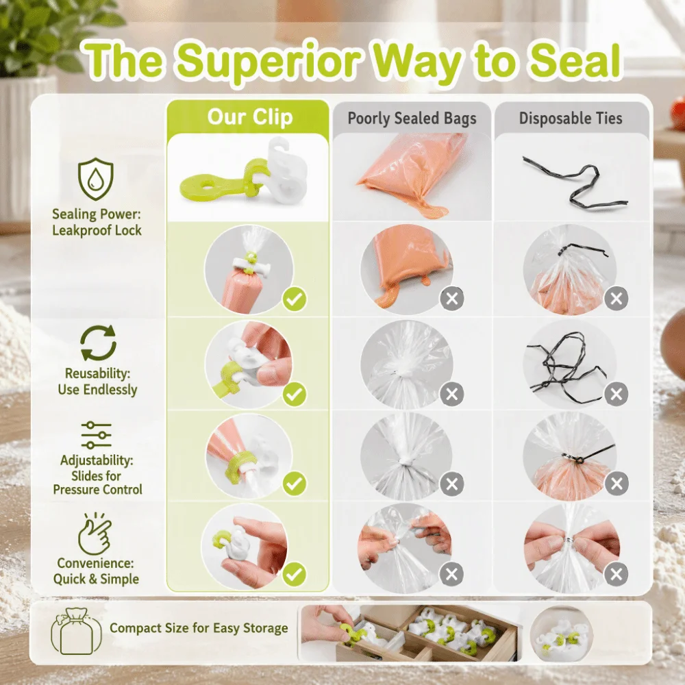 3pcs Reusable Food Grade PP Pastry Bag Clip Leakproof Buckle Design Icing Bag Tie Cake Decorating Tool Clip Closure