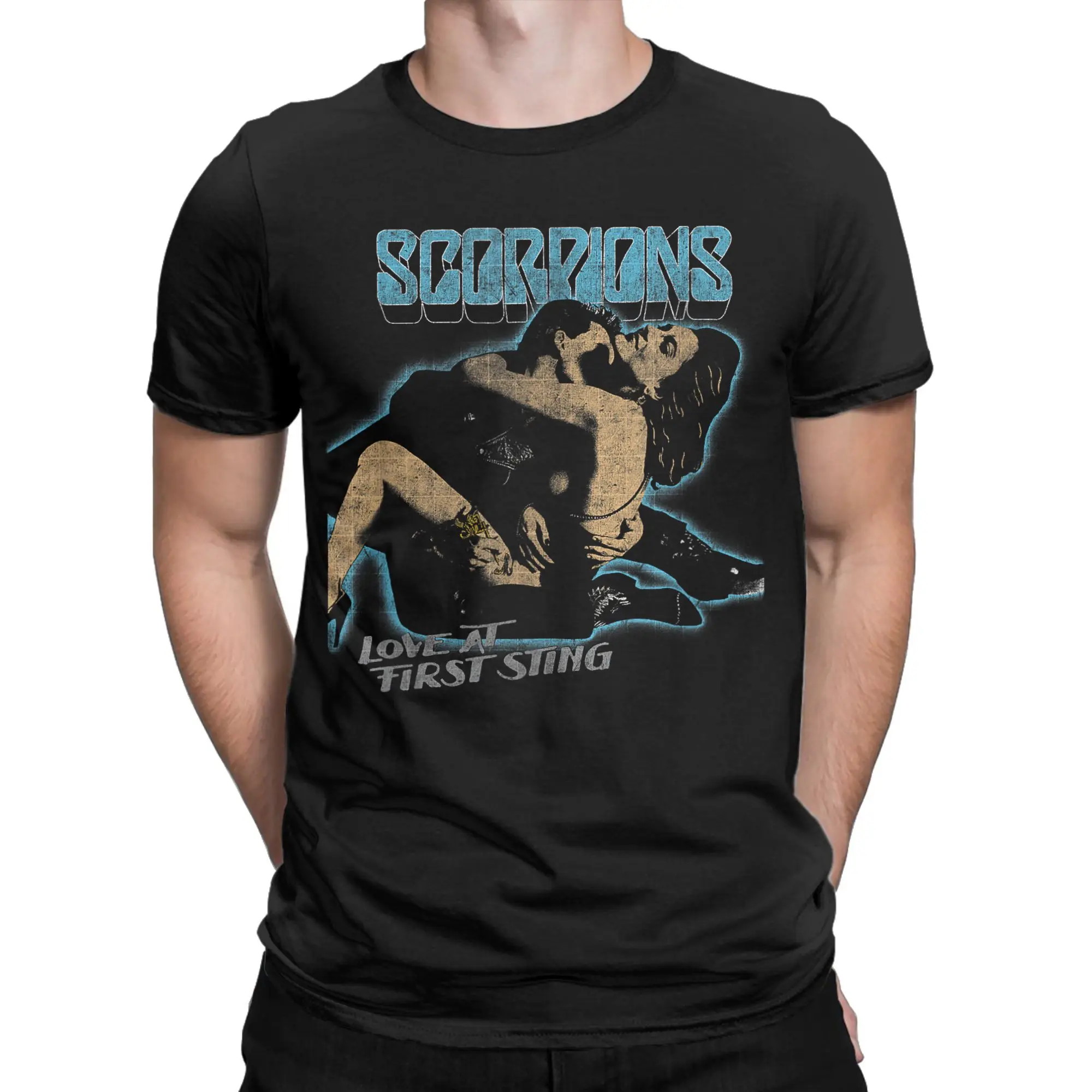 Camisetas First Sting Scorpions, camisetas de algodón, camiseta de manga corta estilo callejero de verano, camiseta con diseño Hippie con cuello redondo de talla grande 5XL
