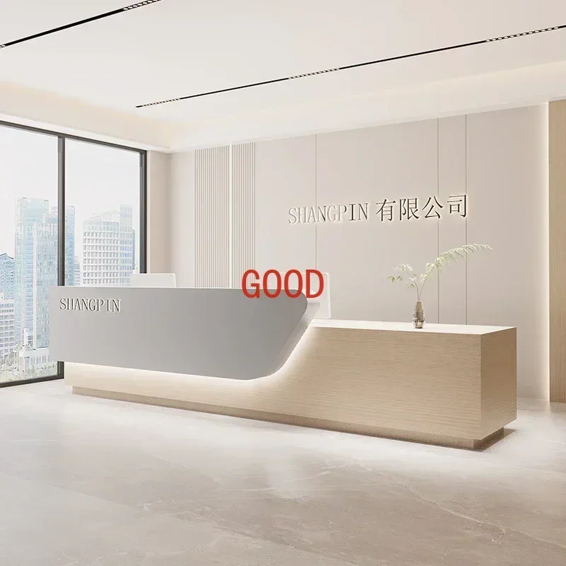 Reception Salon Spa Furniture Desk Hairdresser Counter Shop Luxury Beauty Institute Center Business Banco Reception Front Cafe