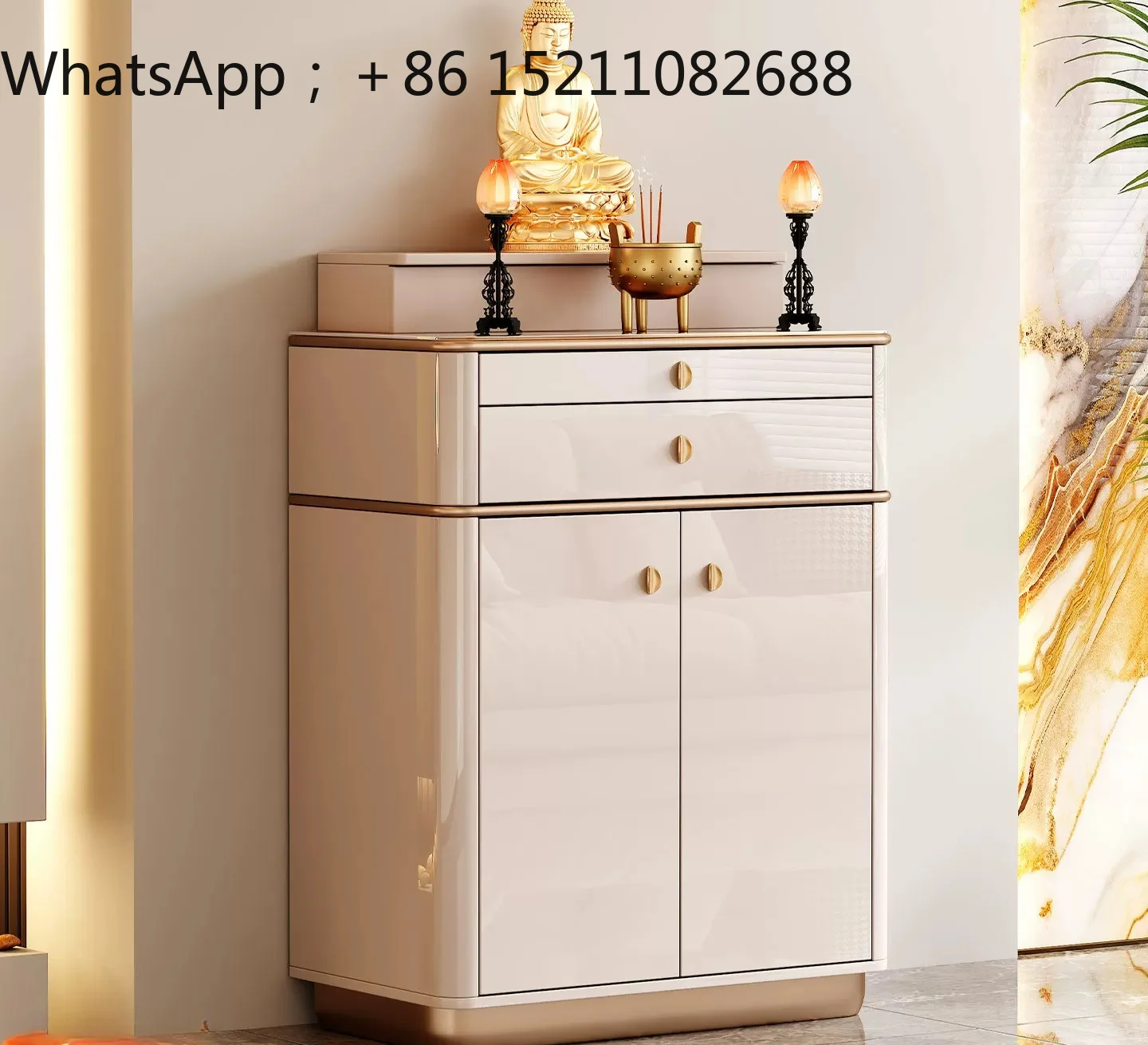 SCY Buddhist shrine with door offering table Shrine household multi-functional Buddhist cabinet solid wood offering furniture
