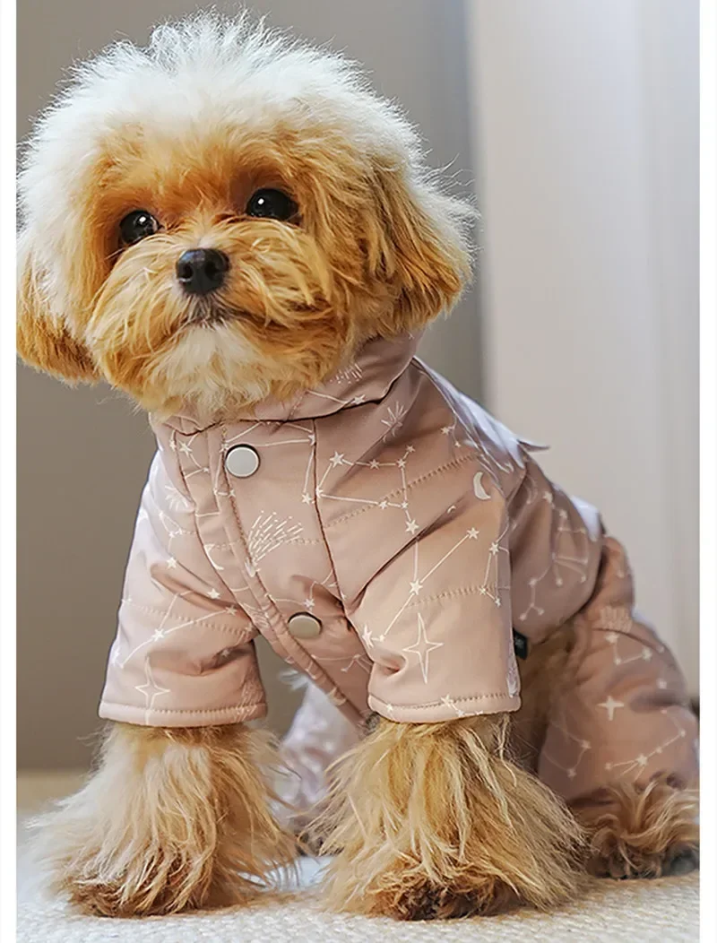 Thicken Warm Dog Clothing Jumpsuit Winter Pet Coat Outfit Pomeranian Bichon Frise Poodle Schnauzer Dog Clothes Costume Apparel