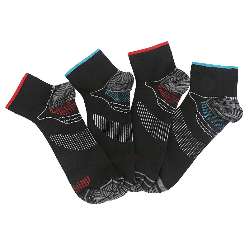 WRELS 1/2/3 Paar Sportsocken, elastische Knöchel-Kompressionssocken für Herren und Damen, niedrig geschnitten, verdickte Ferse, rutschfest, für Radfahren und Laufen – Detail 10