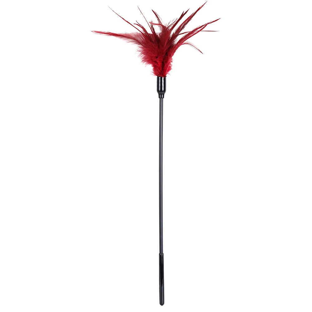 Bâton de plumes douces rouges pour femmes et couples, fouet de fessée flirtant, accessoires de corps, passion dermatbed, jouets sexuels