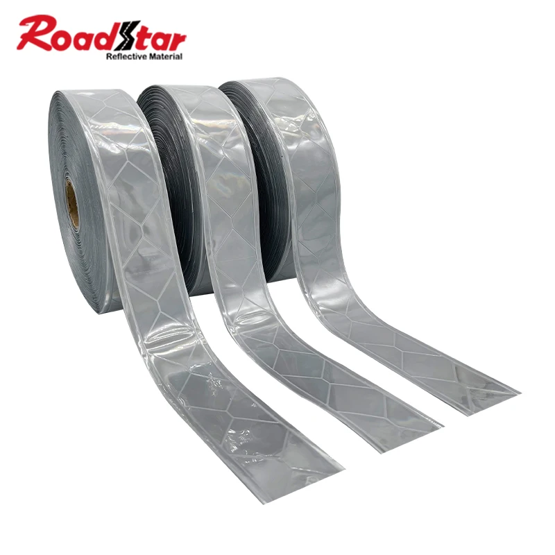 

Roadstar Grey Microprismatic Reflective PVC Tape Diamond Shape Sewing on Safety Clothes Bags 5cmX50m RS-6290