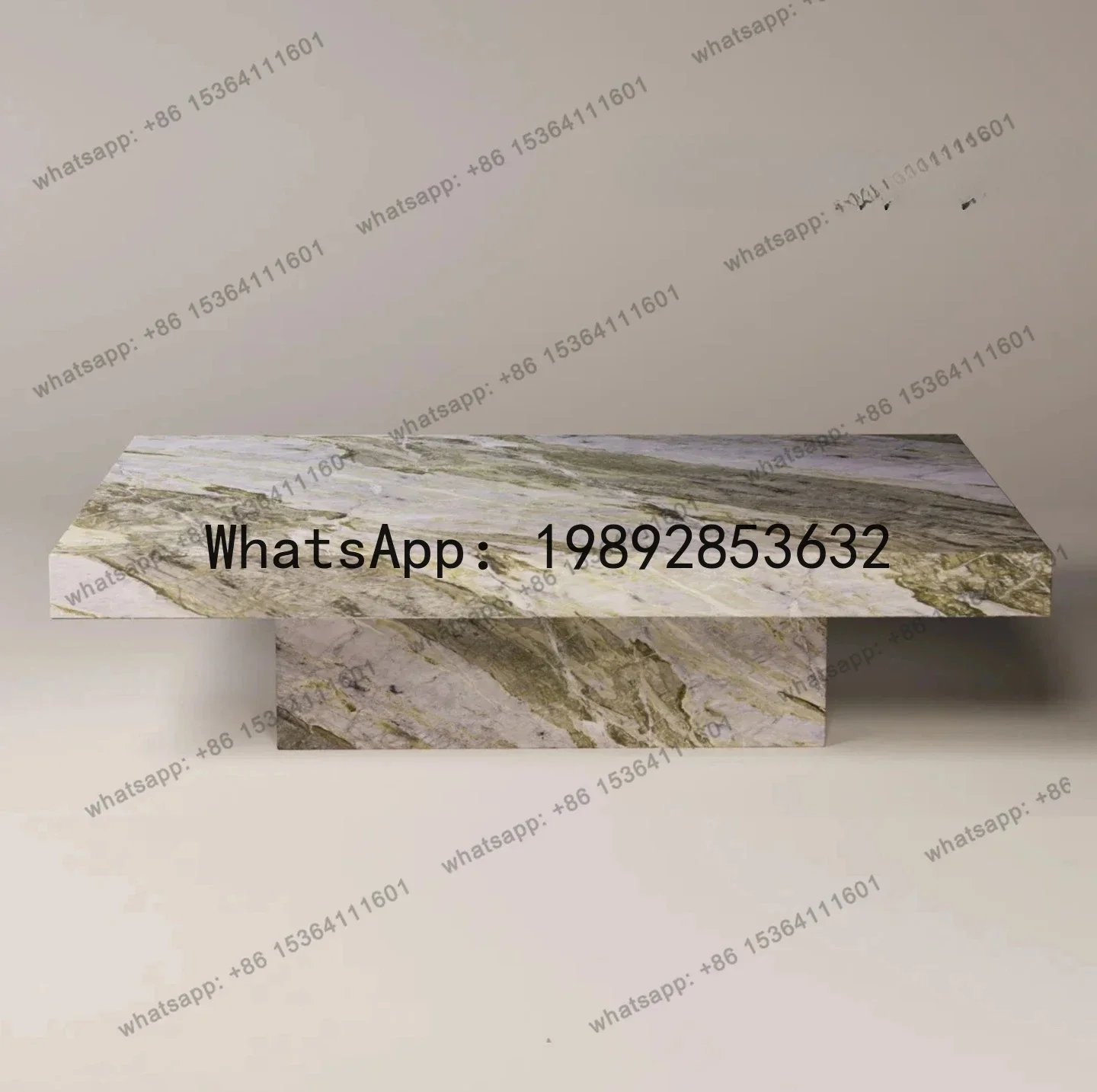 AB  Italian minimalist natural marble coffee table light luxury modern living room high-end designer creativity