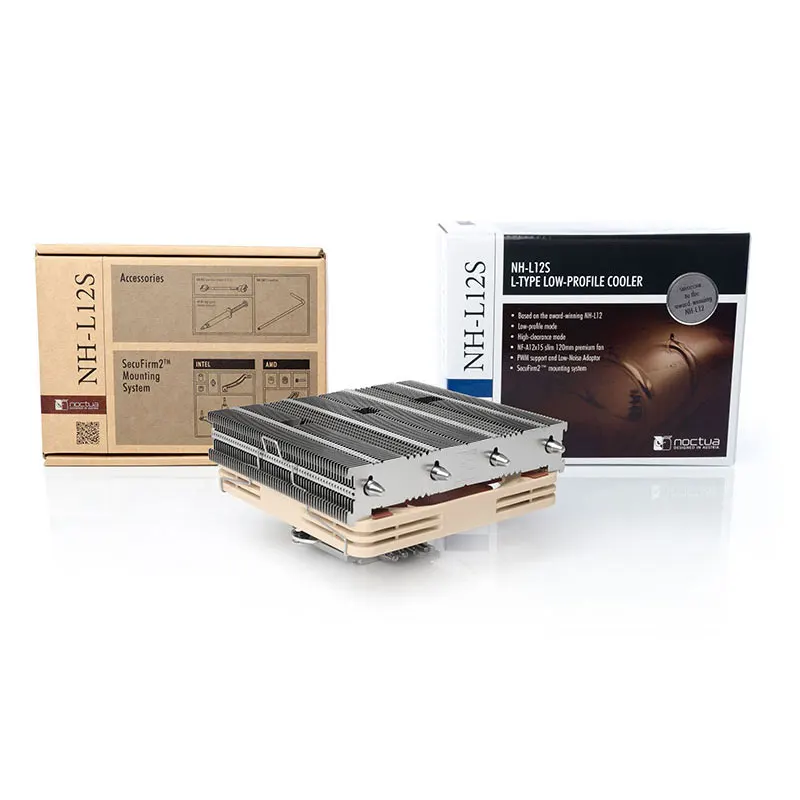 Noctua NH-L12S 얇은 팬 블로우 다운 히트 파이프 라디에이터, 멀티 플랫폼, 1700, 115X, AM4 타워 라디에이터 지원, 12cm