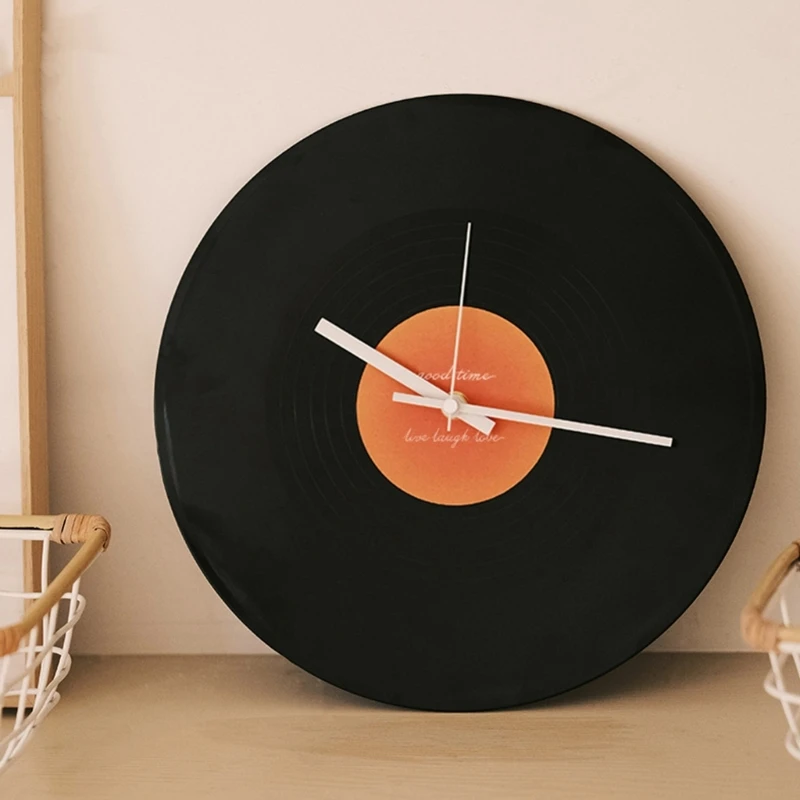 

Sunset Record Clock Modern Designing With Metal Display Stand High-Grade Ornament Vintaged Clock 12inch