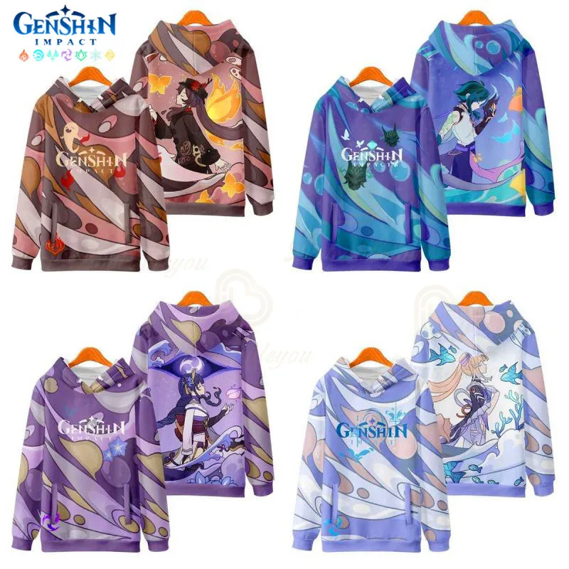 Genshin Impact Cosplay Costume Anime Hoodies Ganyu Gorou Funny Cartoon Graphic Hoodie Harajuku Manga Sweatshirts Unisex