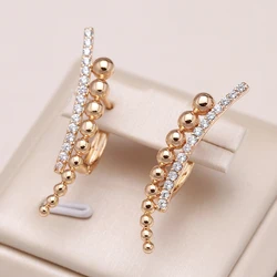 Kinel Trendy 585 Rose Gold Dangle Earrings For Women Micro Wax Inlaid Natural Zircon Luxury High Quality Daily Fine Drop Jewelry
