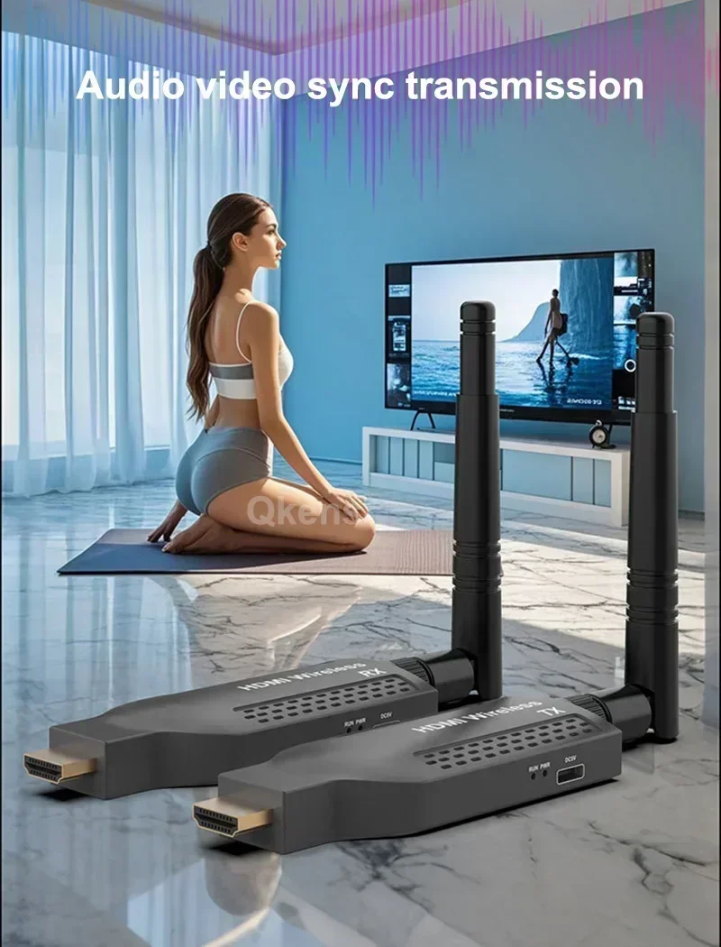 Extensor receptor y transmisor de vídeo HDMI inalámbrico de 150M, adaptador de pantalla de 1 a 4 para cámara, DVD, portátil, PC a proyector de Monitor de TV