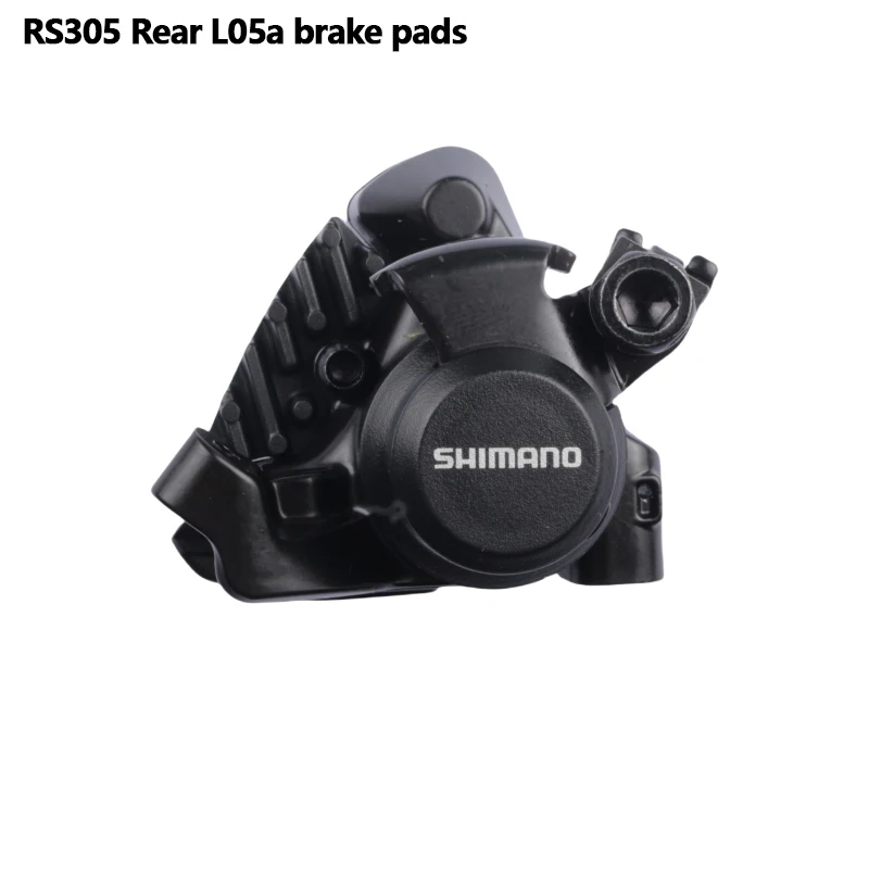 Shimano RS305 Bremse, flache Montage, vorne und hinten, mechanische Scheibenbremse mit L05A-Pads für Rennrad, BR-RS305, hinterer Bremssattel, Schwarz – Detail 1