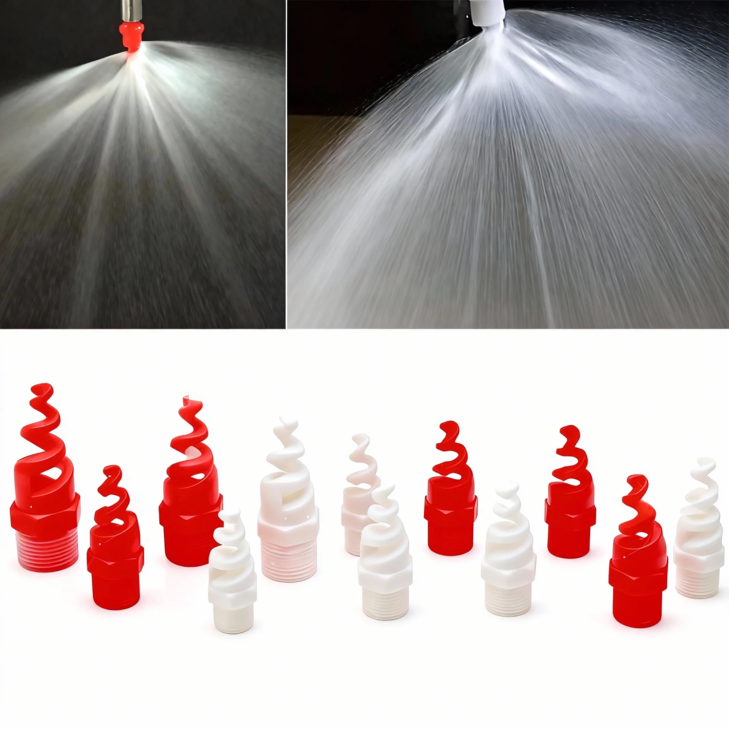 1/4" 3/8" 1/2" 3/4" 1" Male Thread Spiral Plastic Cone Spray