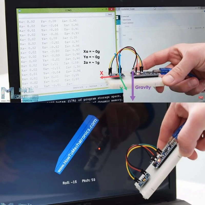 2Pcs GY-291 ADXL345 Gravity Tilt Module Acceleration Module With Pinheader Dupont Cable For Arduino