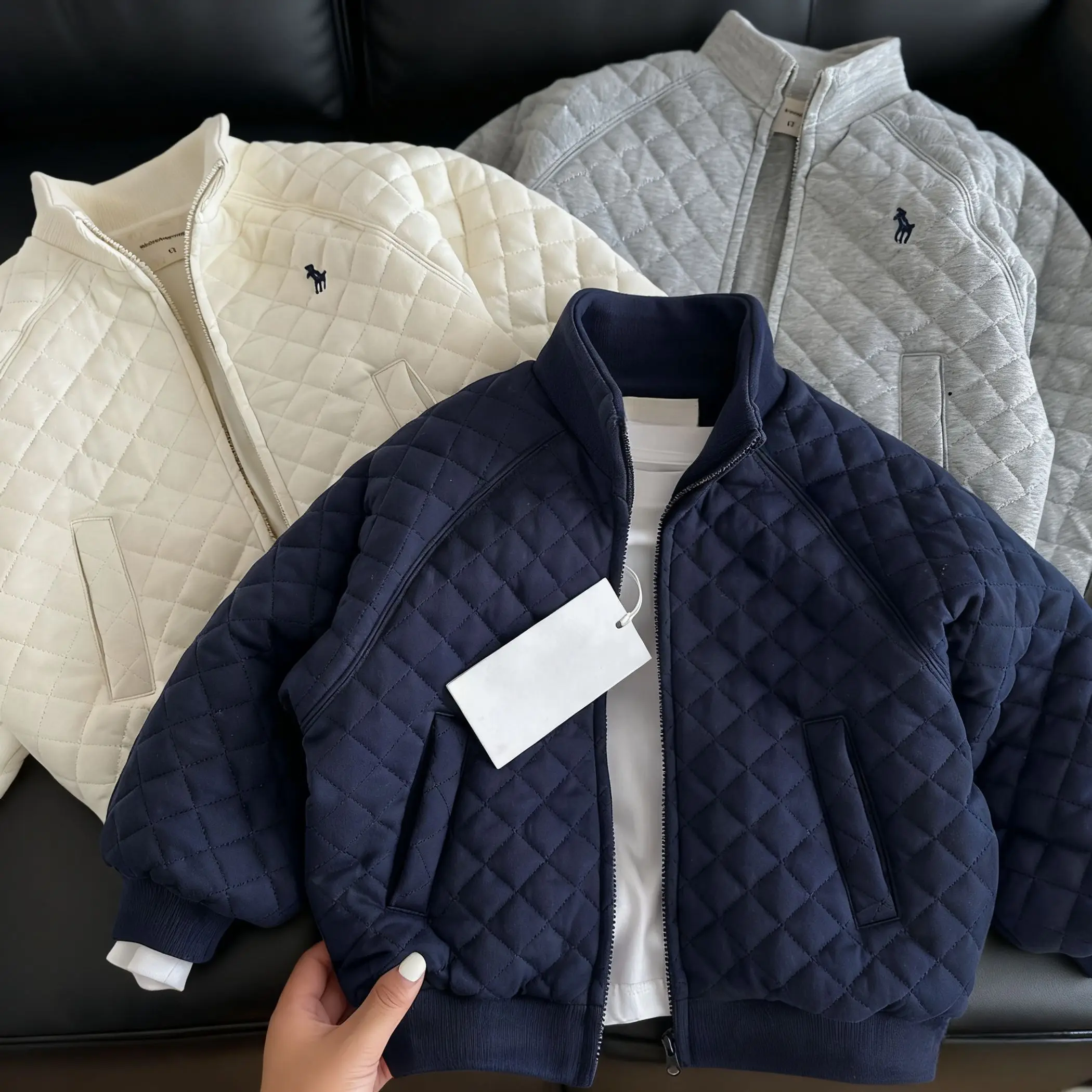 

Children's Cotton Jacket Warm Coat 2026 New Winter Boys Embroidered Baseball Jacket Baby Fleece Lined Thickened Outerwear